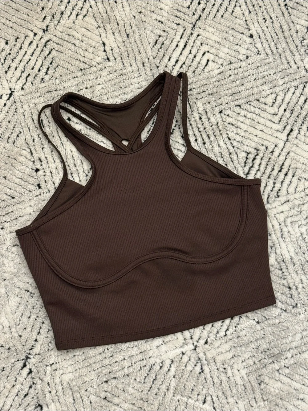 Alo Yoga Airbrush Better Together Layered Bra Brown